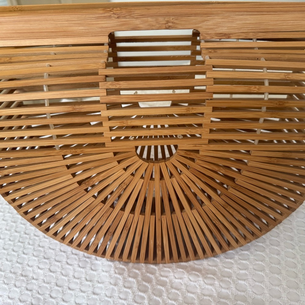 Cult Gaia Tan Bamboo Tote Bag